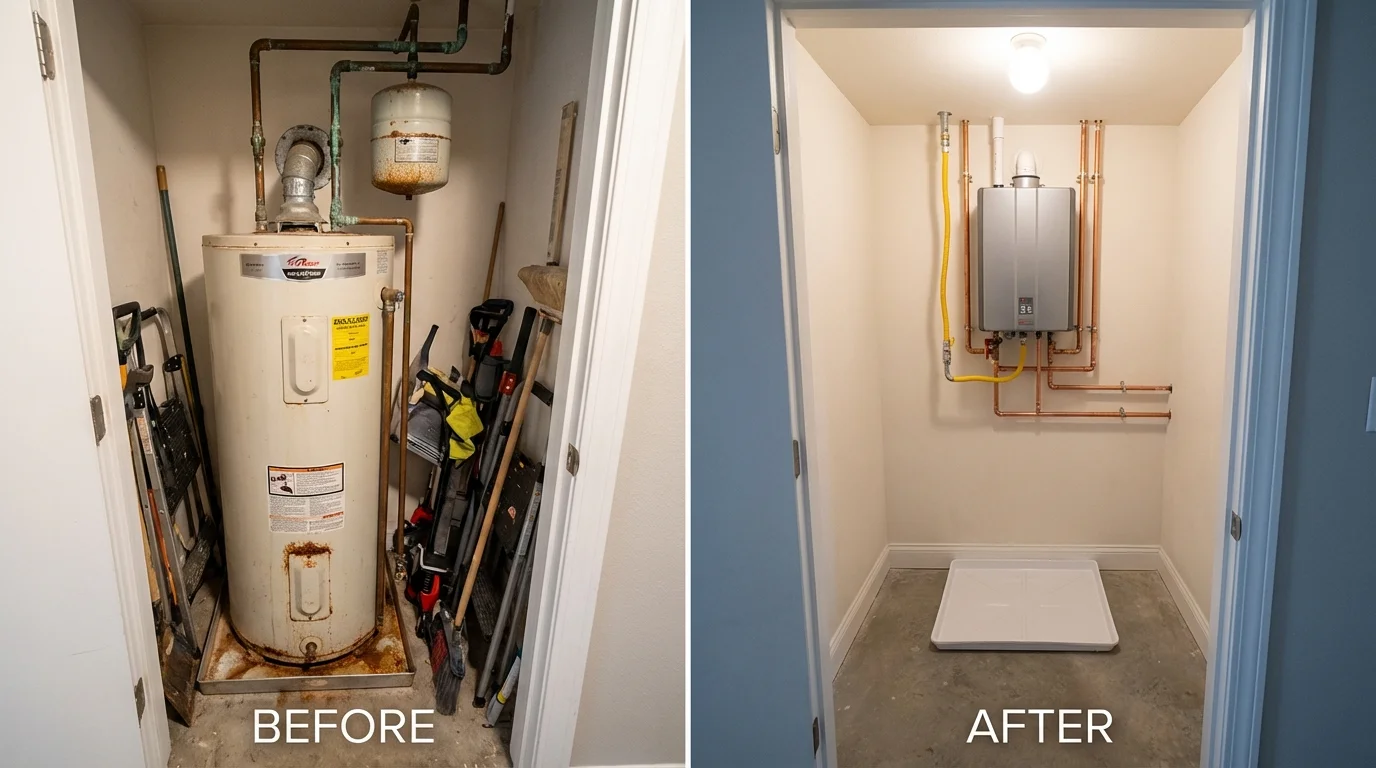 Tank water heater versus wall-mounted tankless unit comparison for Stratford, TX homeowners